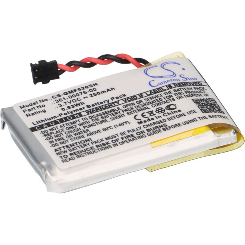 vhbw Akku kompatibel mit Garmin Forerunner 620 Smartwatch Uhr Fitnessarmband (250mAh, 3,7V, Li-Polymer)