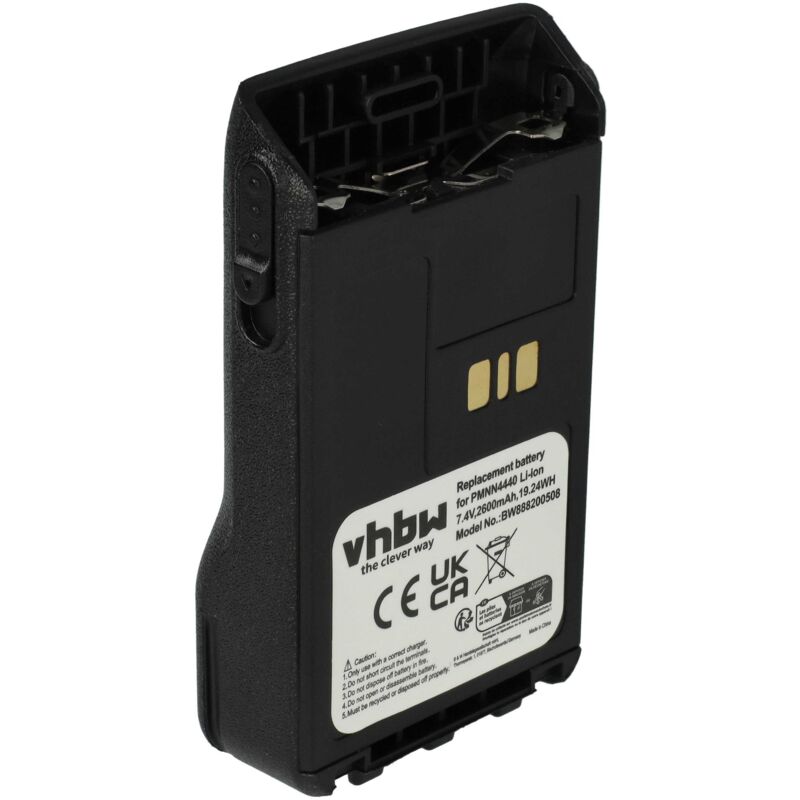 Vhbw - Akku kompatibel mit Motorola DP3441, DP3661E, DP3441e Funkgerät, Walkie Talkie (2600 mAh, 7,4 v, Li-Ion)