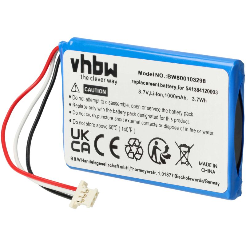 Vhbw - Akku kompatibel mit Navigon 92 Easy, 92 Live, 92 Plus, 92 Premium gps Navigation Navi (1000mAh, 3,7V, Li-Ion)