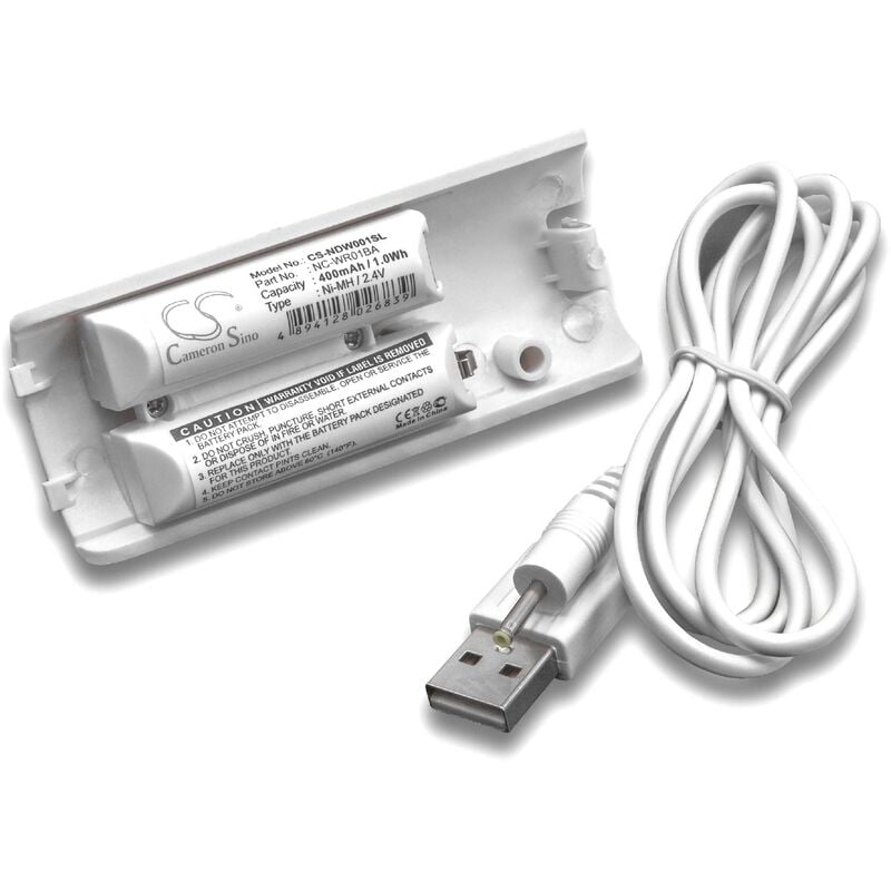 Vhbw - Akku Ersatz für Nintendo NC-WR01BA für Gamepad Controller (400 mAh, 2,4 v, NiMH)