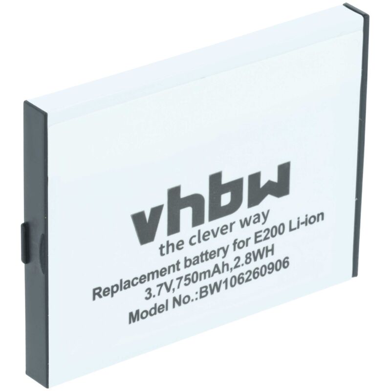 Vhbw - Akku kompatibel mit Sandisk Sansa E200, E250, E260, E270, E280 MP3-Player Musik Player (750mAh, 3,7V, Li-Ion)