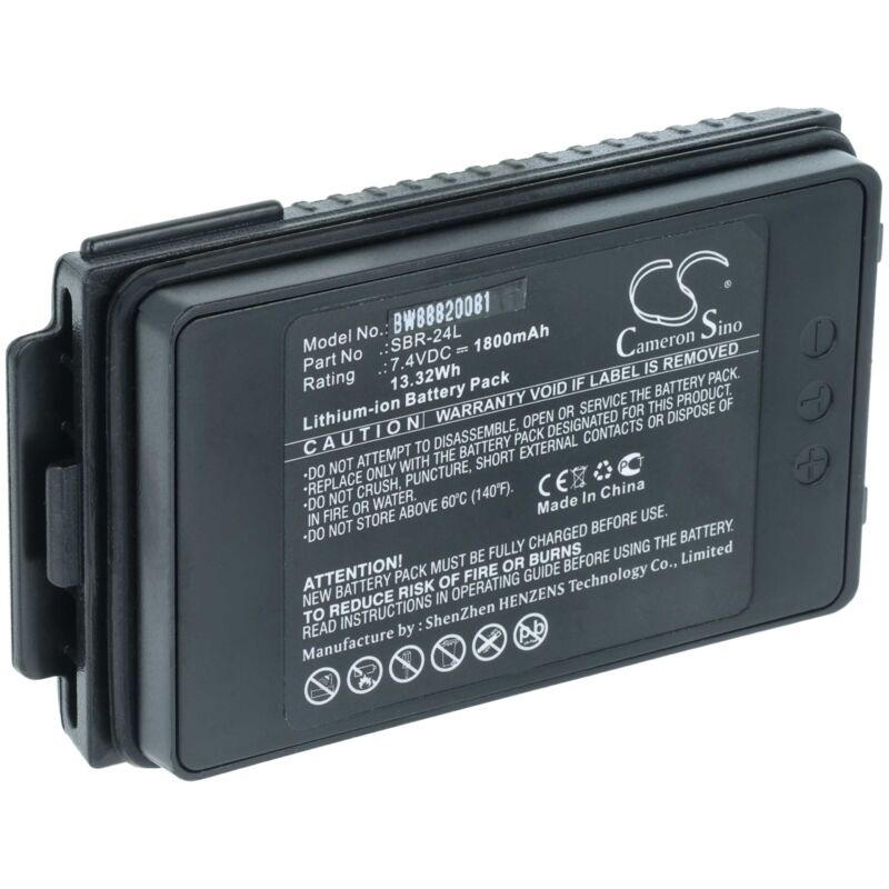 vhbw Akku kompatibel mit Yaesu FT-70D, FT-70DR, FT-70DS Funkgerät, Walkie Talkie (1800mAh, 7,4V, Li-Ion)