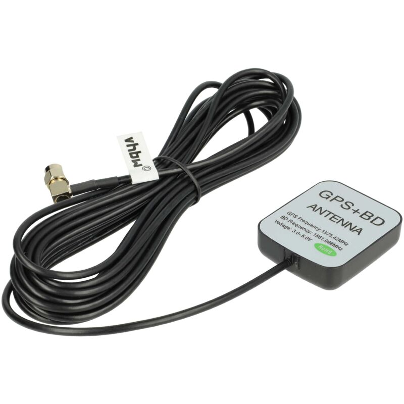 Vhbw - gps Antenne kompatibel mit u-blox tim-lf gps Module, tim-lh SuperSense gps Module Navi mit SMA-Anschluss - Magnetfuß, 5 m, Schwarz