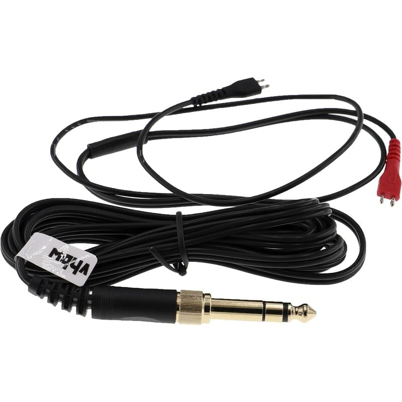 Audio aux Kabel kompatibel mit Sennheiser hd 425, hd 430, hd 440 ii, hd 442 ii Kopfhörer - Audiokabel 3,5 mm Klinkenstecker auf 6,3 mm, Schwarz - Vhbw