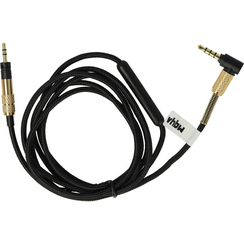 Vhbw - Audio aux Kabel kompatibel mit Sennheiser Momentum 2.0 HD4.40 bt, HD4.50 Kopfhörer - Audiokabel 3,5 mm Klinkenstecker, 140 cm, Schwarz