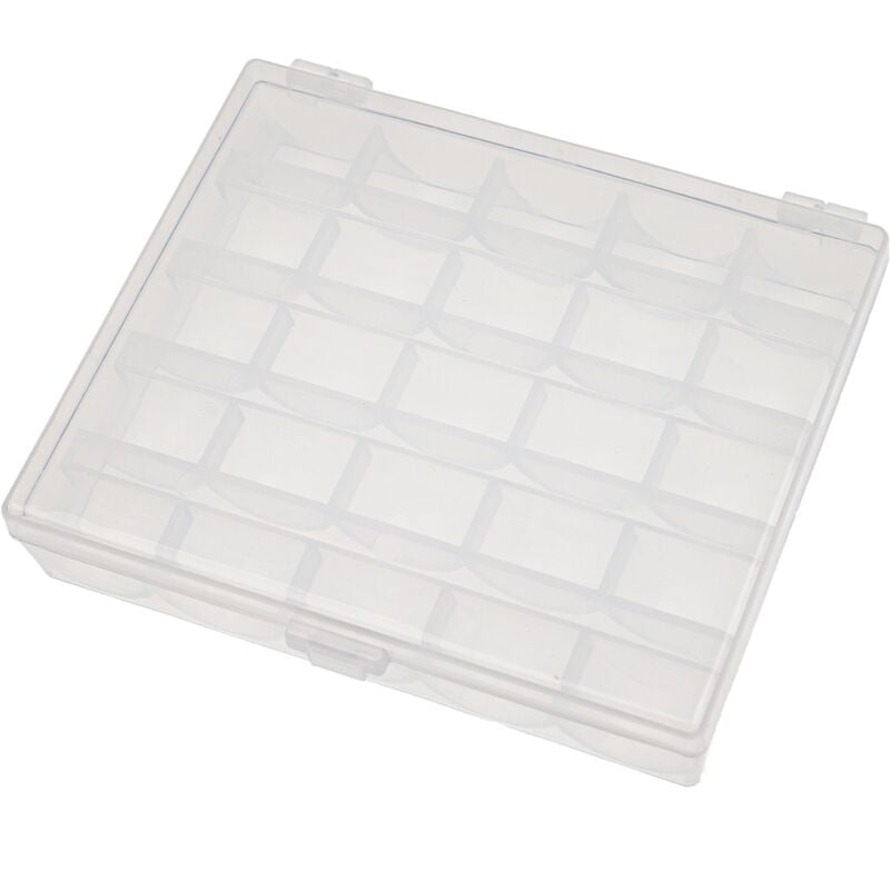 vhbw Aufbewahrungs-Box kompatibel mit Brother 885V68, 30 Prestige, 150 Campus, BC1000, 990D Innov-is, 10443 Nähmaschinen-Spulen - Leer