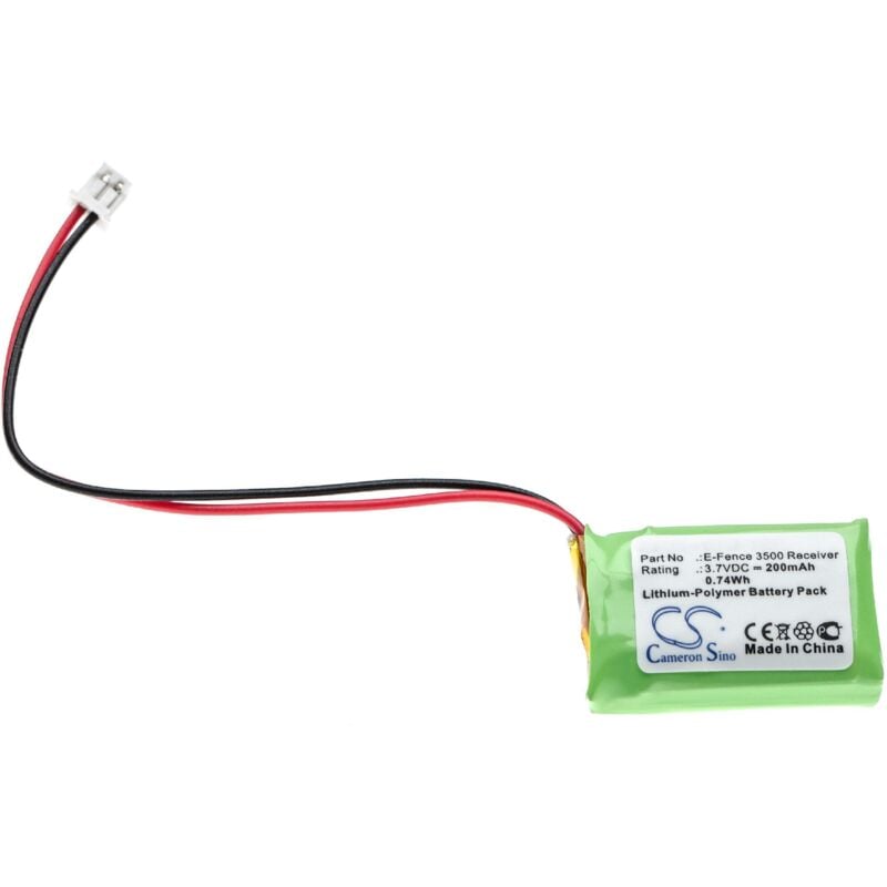 Vhbw - Akku kompatibel mit Dogtra YS-300 Bark Collar, E-Fence 3500 Receiver Hundehalsband Hunde-Trainer (200 mAh, 3,7 v, Li-Polymer)