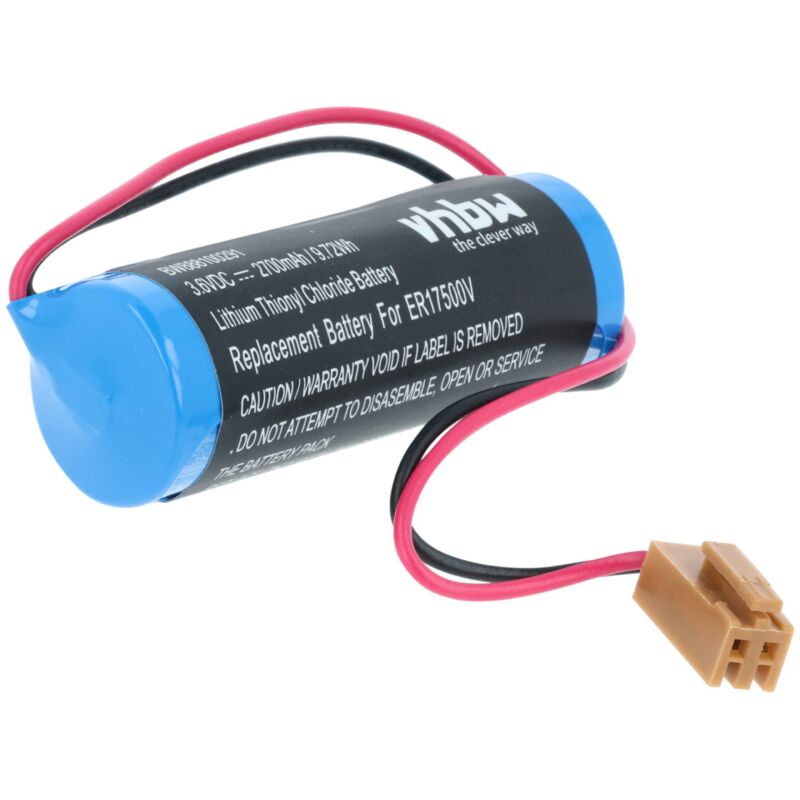 vhbw Batterie kompatibel mit Omron CQM1, C60P C60PF Series Controls, CQM1 Series Controls PLC Programmable Logic Controller (2700 mAh, 3,6 V, Li-MnO2)