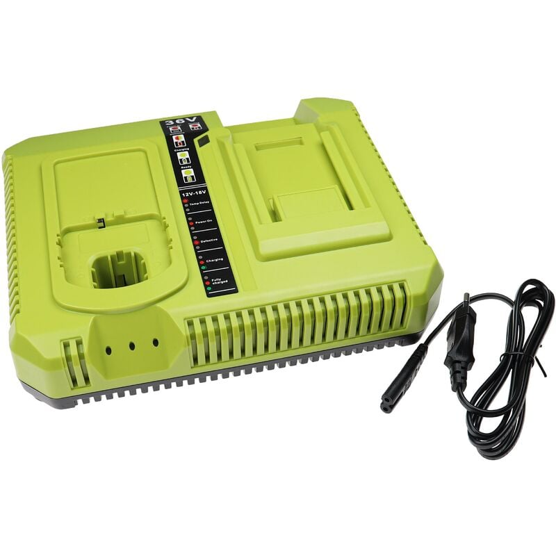 Vhbw - Dual-Ladegerät kompatibel mit Ryobi 40V 14 in Brushless Chain Saw Werkzeug / Rasenmäher Ni-Cd, NiMH, Li-Ion-Akkus