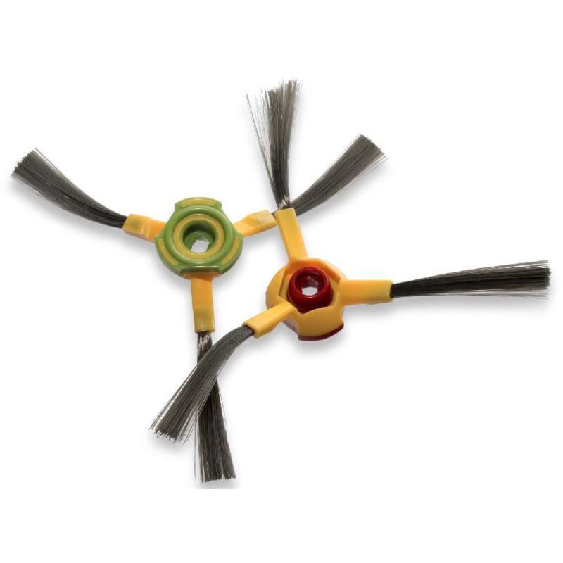 Vhbw - 2x Seitenbürste kompatibel mit Ecovacs Deebot D63s, D68 Saugroboter - Reinigungsbürsten Set, links/rechts, schwarz / rot / grün / gelb