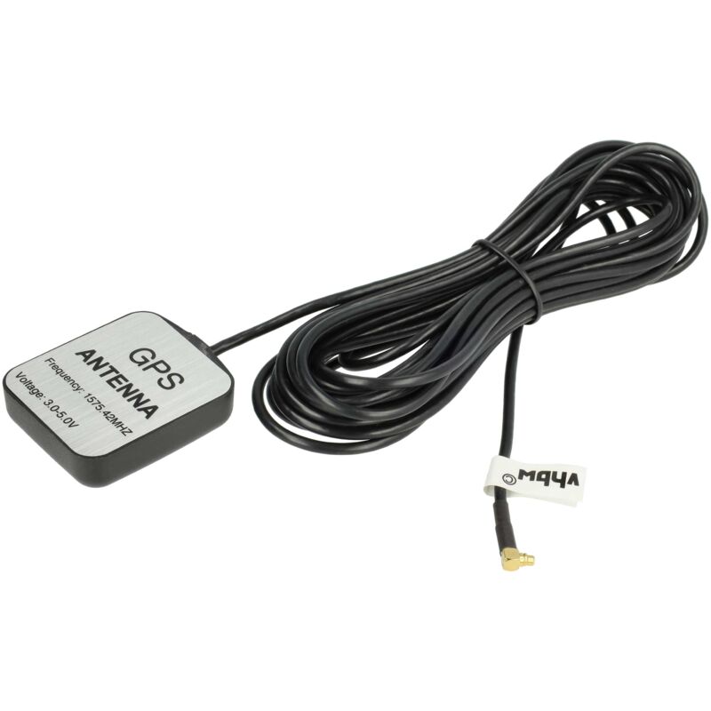 vhbw GPS Antenne kompatibel mit Becker Traffic Assist Z101, Z100, Z102, Z103 Navi mit MMCX-Anschluss - Magnetfuß, 5 m, Schwarz