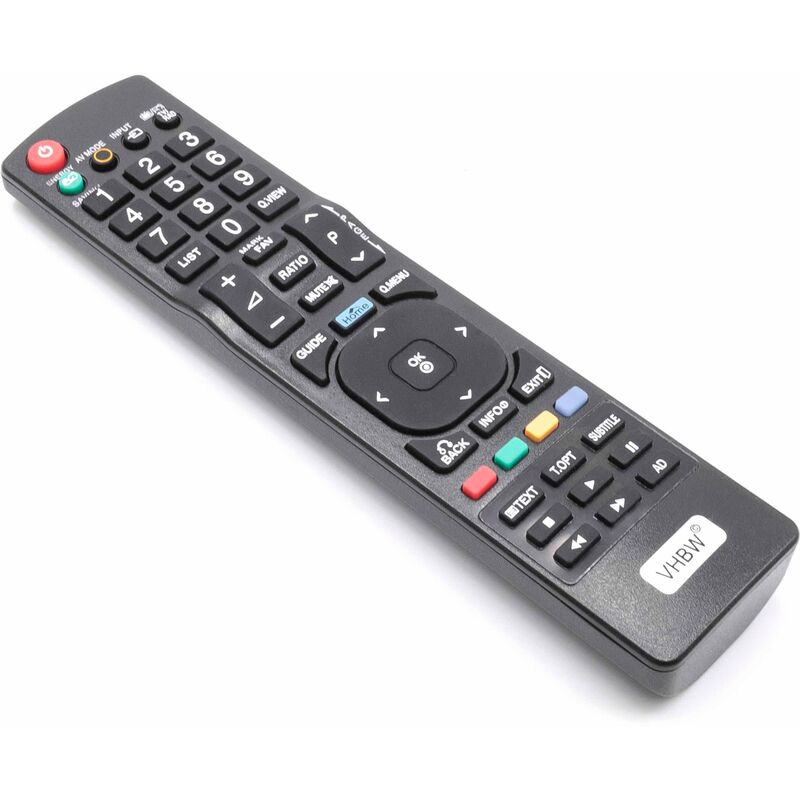 vhbw Fernbedienung kompatibel mit LG 37LK450, 37LK430, 42LD420, 37LK455, 37LH7020, 42LD450, 42LD550, 42LD520 Fernseher, TV - Ersatzfernbedienung