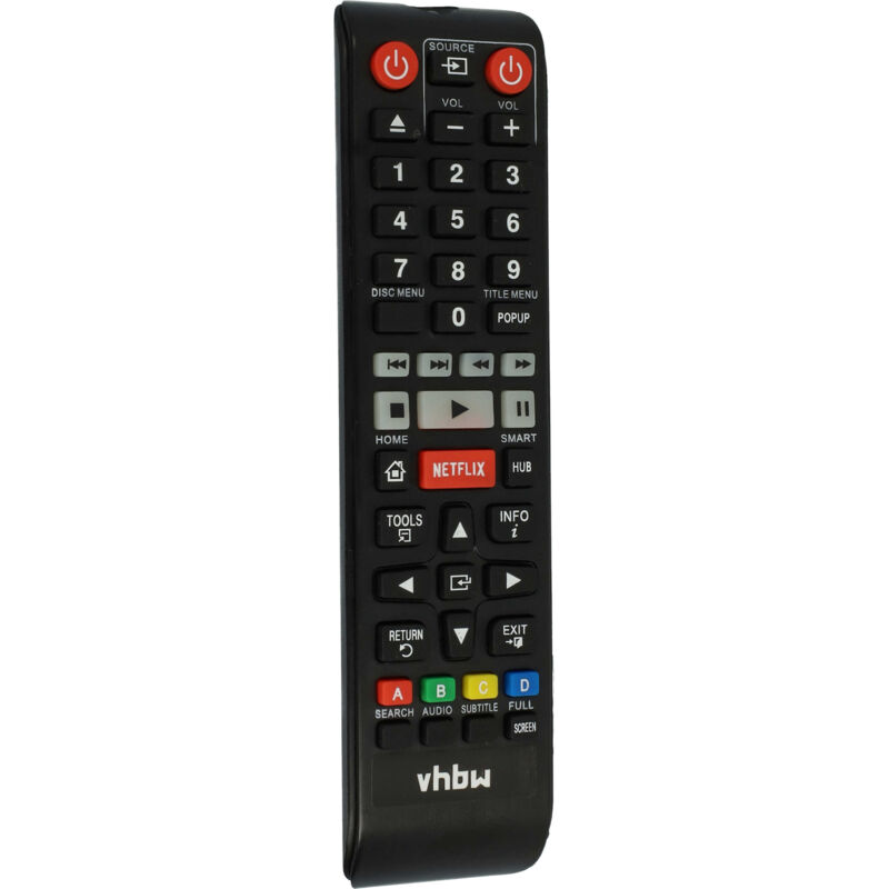 vhbw Fernbedienung kompatibel mit Samsung BDF5700/ZA, BDF5700ZA, BDF5900, BDES6000ZA, BDF5700 Blu-Ray Disc Player - Ersatzfernbedienung