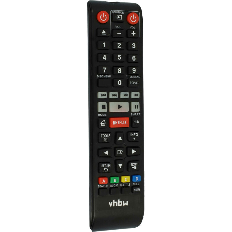 vhbw Fernbedienung kompatibel mit Samsung BD-FM59ZA, BDFM59C, BDFM59ZA, BDFM59CZA, BDFM59C/ZA Blu-Ray Disc Player - Ersatzfernbedienung