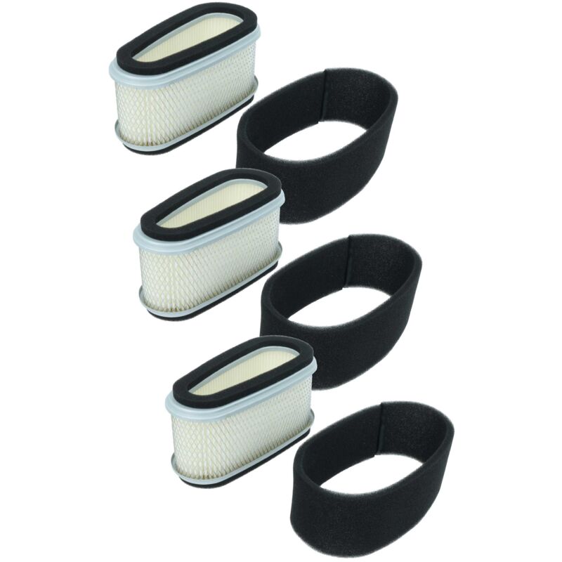 vhbw Filter-Set kompatibel mit Motor FC400V S00, FC400V S01 Motor für Rasenmäher-Motor - 6x Ersatz-Filter (3x Luftfilter, 3x Vorfilter)