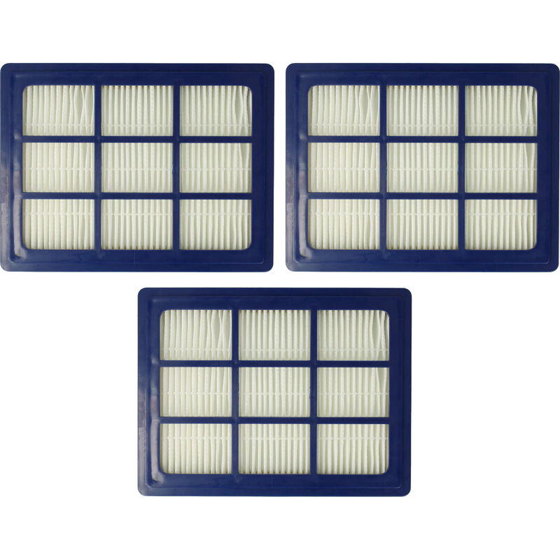 Filterset 3x Staubsaugerfilter kompatibel mit Nilfisk Power P12, P12 uk de, P40, Select, Special Staubsauger - hepa Filter Allergiefilter - Vhbw