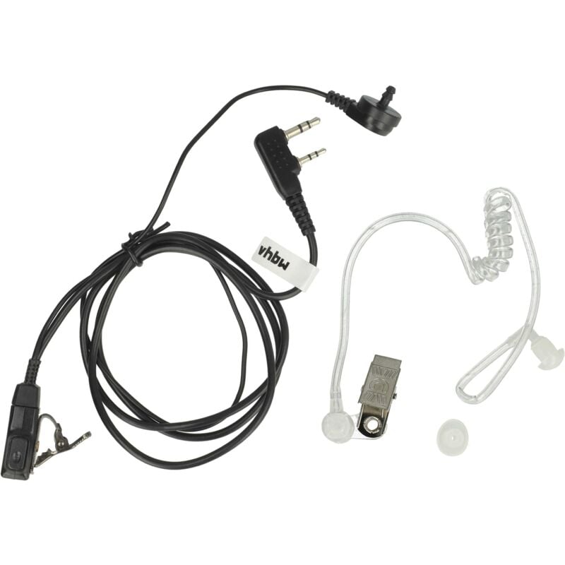 vhbw Headset kompatibel mit Kenwood TK-3170, TK-3170K, TK-3102, TK-3118, TK-3131, TK-3107, TK-3130, TK-3101, TK-3160 Funkgerät - schwarz
