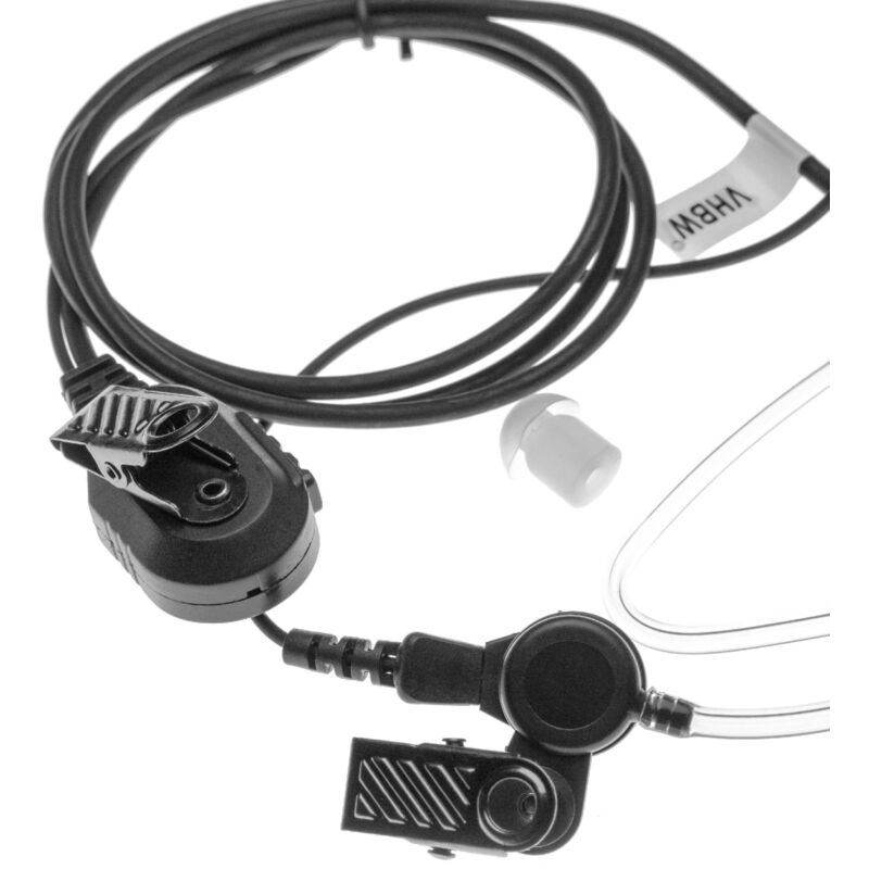 Vhbw - Headset kompatibel mit Yaesu FT-60R, VX-10, FT-10R, VX-110, FT-40R, FT-50, FT-50R Funkgerät mit Push-to-Talk Mikrofon - transparent, schwarz