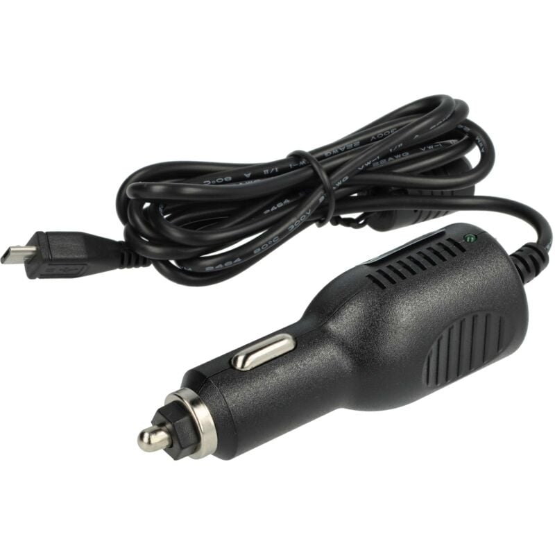 Vhbw - KFZ-Ladekabel kompatibel mit TomTom Start 40, 50, 60 Europe Traffic, 60 Navigationsgerät - 12V Ladegerät Schwarz