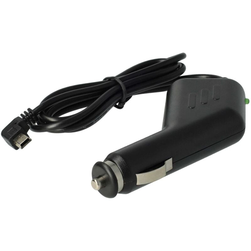 Vhbw - Autoladekabel Mini-USB 12V Zigarettenanzünder Adapter 1,0 a für gps, Mp3-Player, Navi, 90° Stecker Schwarz