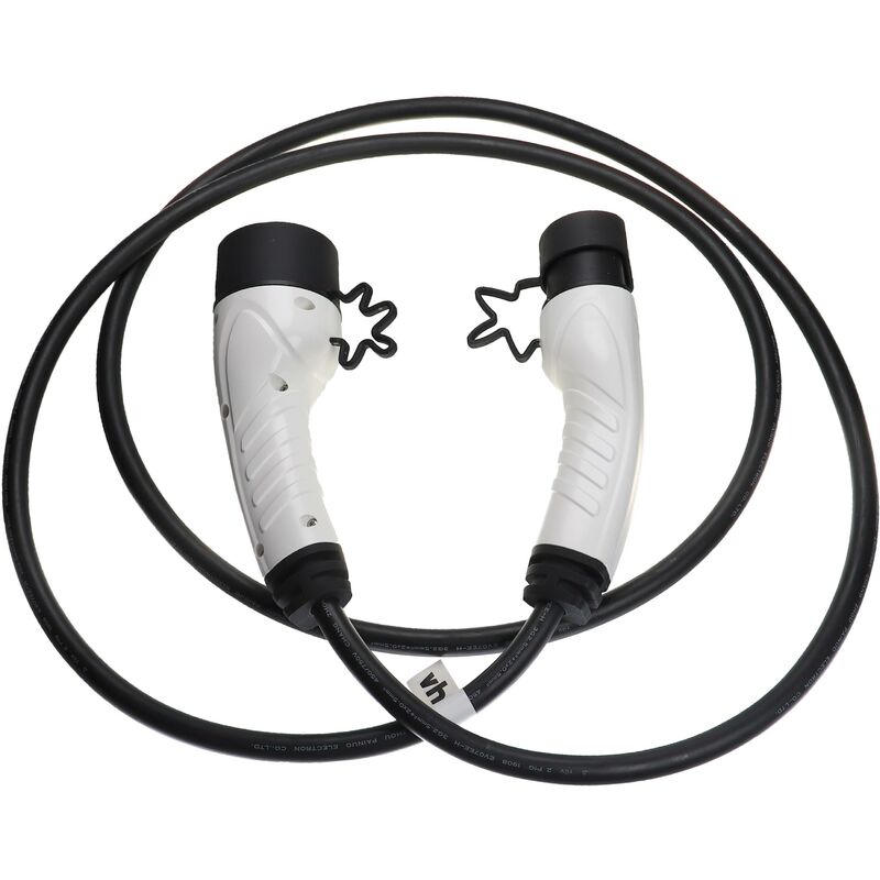 vhbw Ladekabel Typ 2 zu Typ 2 kompatibel mit Jaguar E-Pace PHEV, E-Pace Elektroauto, 1-phasig, 16 A, 3,5 kW, 3 m