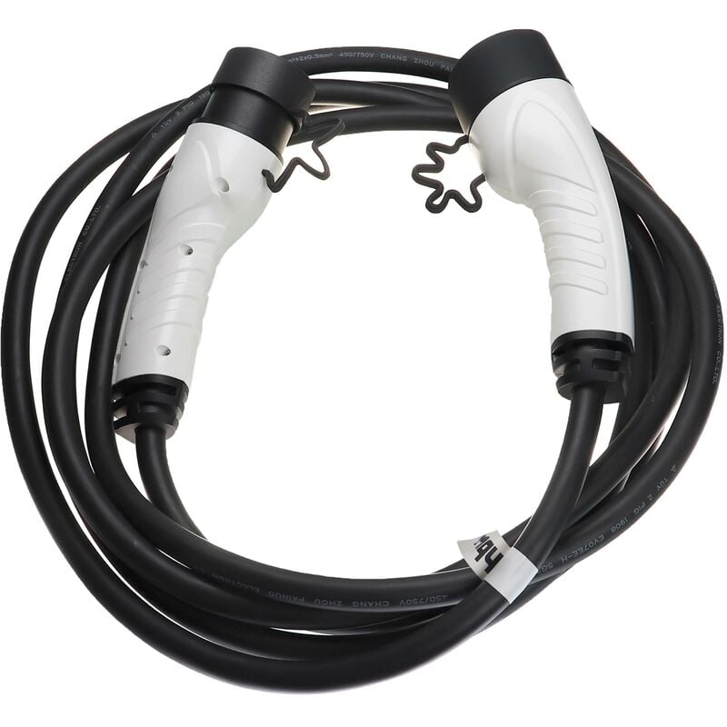 Vhbw - Ladekabel Typ 2 zu Typ 2 kompatibel mit Mitsubishi Eclipse Plug In Hybrid Elektroauto, 3-phasig, 16 a, 11 kW, 5 m