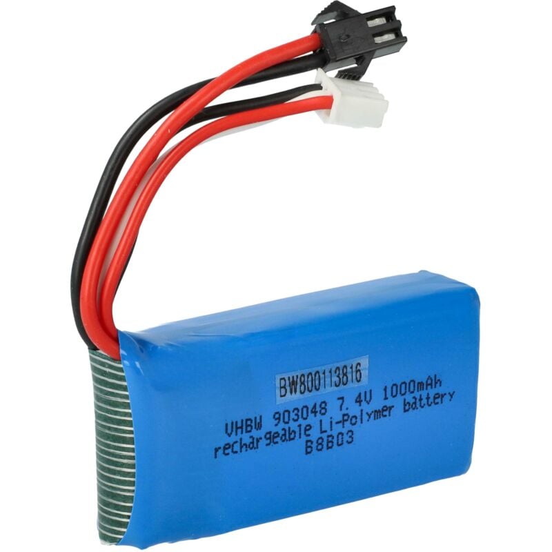 Vhbw - Akku kompatibel mit udi Lark fpv U842-1, Falcon U842 Drohne Multicopter Quadrocopter (1000 mAh, 7,4 v, Li-Ion)