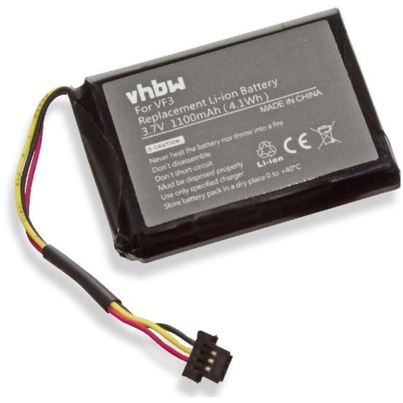 Vhbw - 1x Akku kompatibel mit TomTom Quanta gps Navigation Navi (1100 mAh, 3,7 v, Li-Ion) - Ersatz für FM68360420759, VF3