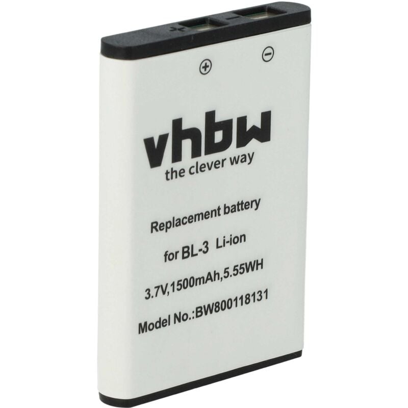 vhbw Akku kompatibel mit Baofeng UV-3R, BF-T6 Funkgerät, Walkie Talkie (1500mAh, 3,7V, Li-Ion)
