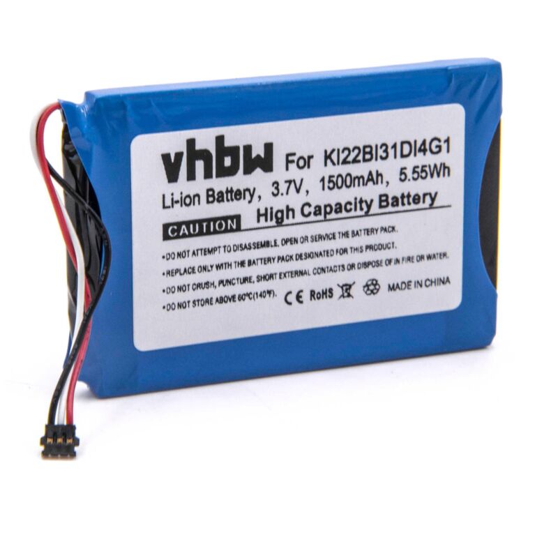 Vhbw - Akku Ersatz für Garmin KI22BI31DI4G1 für gps Navigation Navi (1500mAh, 3,7V, Li-Ion)