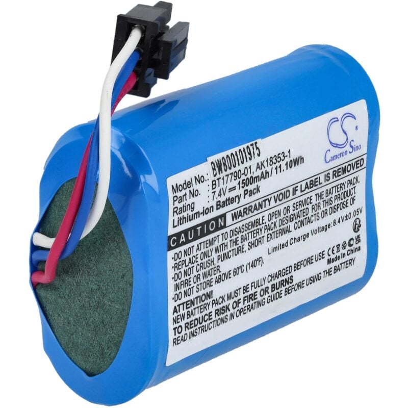 Vhbw - Akku kompatibel mit Zebra MZ230, MZ220, MZ320, MZ420L, IMZ320 Drucker Kopierer Scanner Etiketten-Drucker (1500 mAh, 7,4 v, Li-Ion)