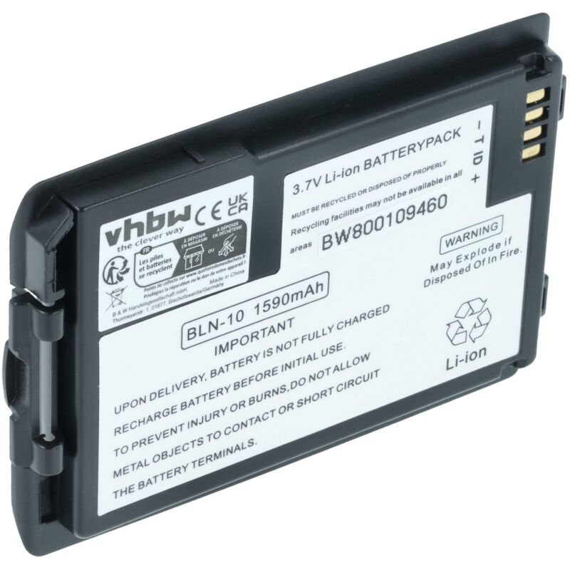 Vhbw - 1x Akku kompatibel mit eads Tetra Cassidian TH1N, P8GR Funkgerät, Walkie Talkie (1590 mAh, 3,7 v, Li-Ion) - Ersatz für HT9980AA, BLN-10
