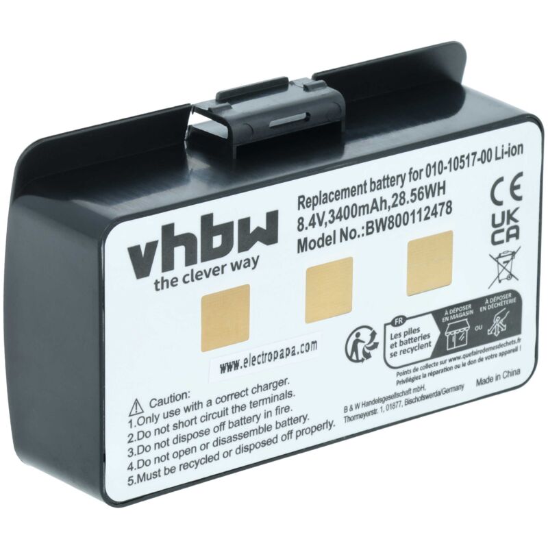 Vhbw - 1x Akku kompatibel mit Garmin GPSMap 495, 496 gps Navigation Navi (3400 mAh, 8,4 v, Li-Ion)