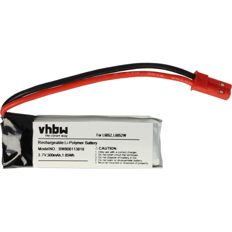 Vhbw - Akku kompatibel mit Lishi Toys L6052, L6052W Drohne Multicopter Quadrocopter (500mAh, 3,7V, Li-Ion)