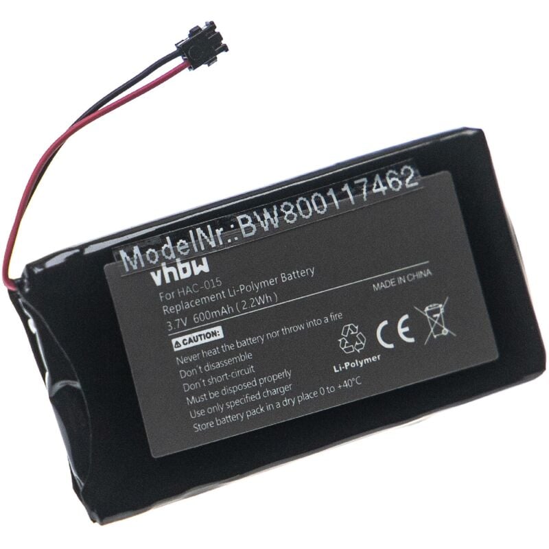 Vhbw - Akku Ersatz für Nintendo HAC-BPJPA-C0, HAC-006 für Gamepad Controller (600 mAh, 3,7 v, Li-Polymer)