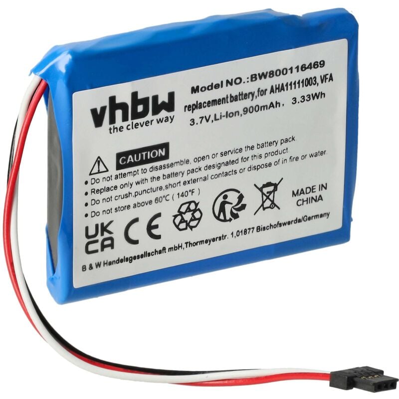 Vhbw - Akku kompatibel mit TomTom 4EN62.4EN6.001.02, 4EN62, 4EN6.001.02 gps Navigation Navi (900mAh, 3,7V, Li-Ion)