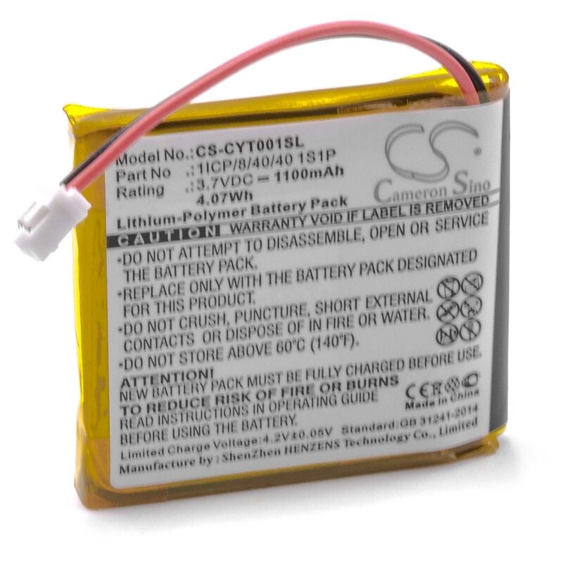 Vhbw - Akku kompatibel mit Coyote Plus s gps Navigation Navi (1100mAh, 3,7V, Li-Polymer)