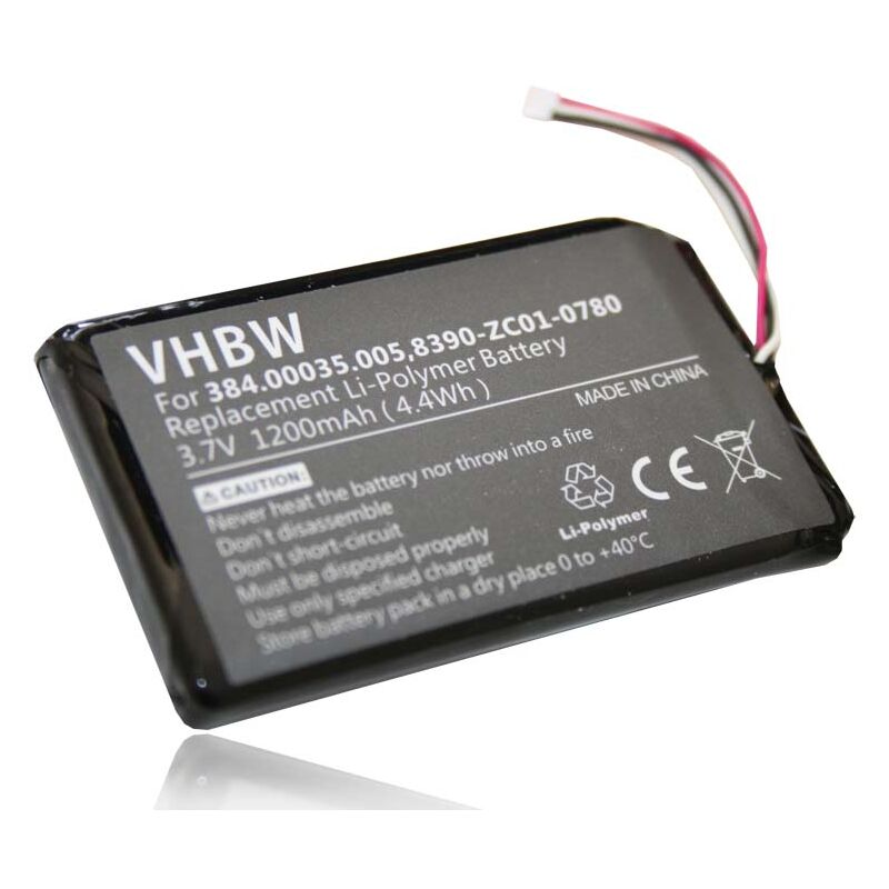 Vhbw - 1x Akku kompatibel mit Navigon 40 Plus, 40 Easy, 40 Premium gps Navigation Navi (1200 mAh, 3,7 v, Li-Polymer) - Ersatz für 384.00035.005,