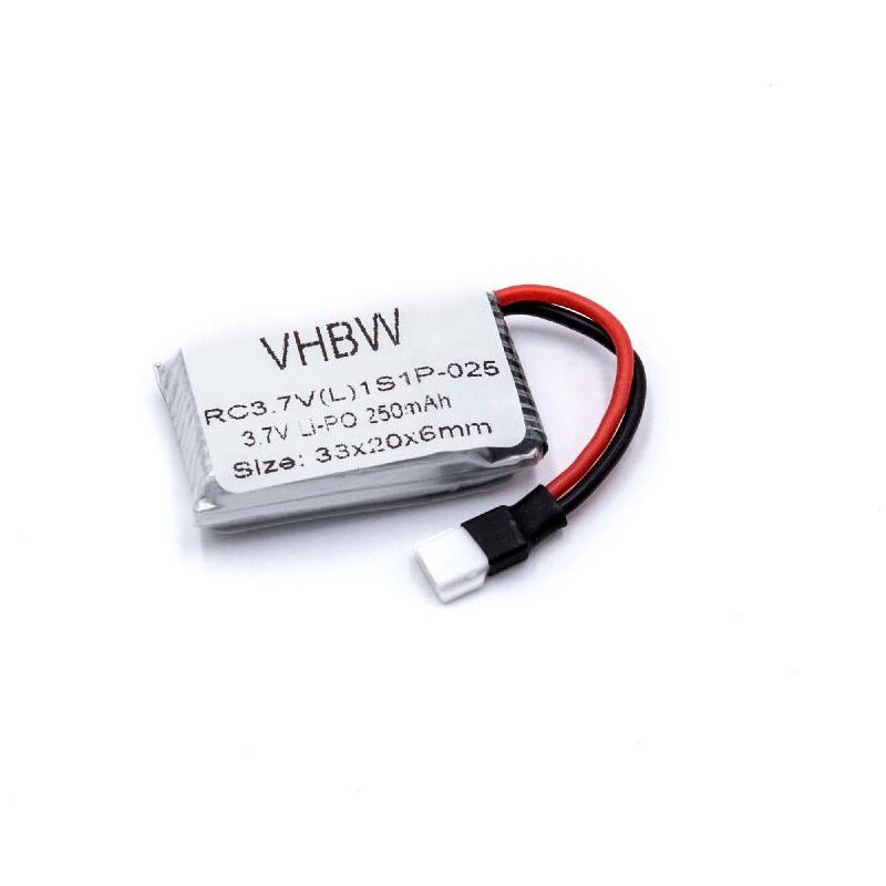 Vhbw - Akku kompatibel mit Robbe Nano Loop Modellbau (250mAh, 3,7V, Li-Polymer, Mini JST-Plug)
