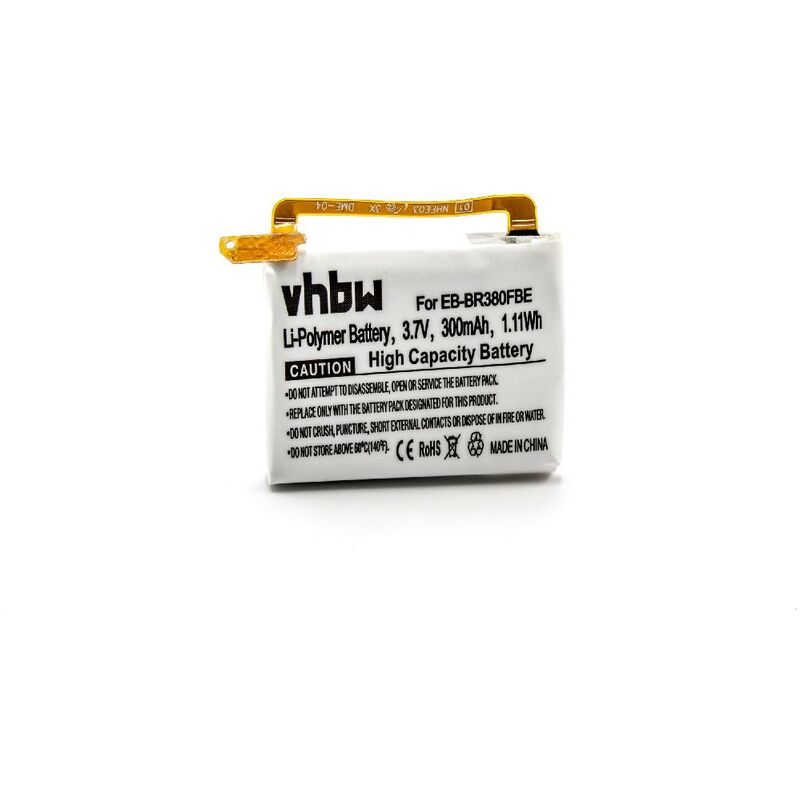 Vhbw - Akku kompatibel mit Samsung Gear 2 Neo SM-R381, 2 SM-R380 Smartwatch Uhr Fitnessarmband (300mAh, 3,7V, Li-Polymer)