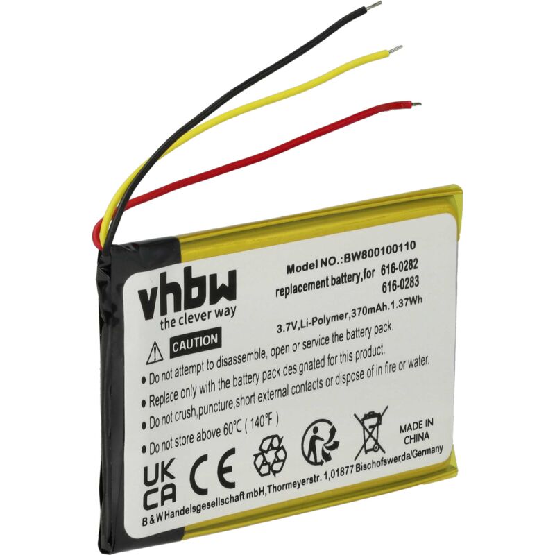 Vhbw - 1x Akku kompatibel mit Apple iPod Nano 2G, A1199, 2. Generation, MA004LL/A, MA005LL/A MP3-Player Musik Player (400 mAh, 3,7 v, Li-Polymer)