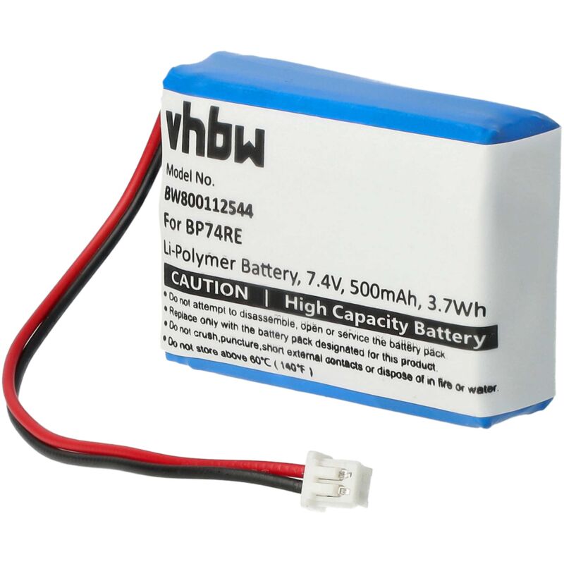 Vhbw - Akku kompatibel mit Dogtra Edge remote dog training Collar, Edge rx Hundehalsband Hunde-Trainer (500 mAh, 7,4 v, Li-Polymer)