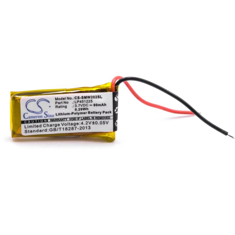 Vhbw - 1x Akku kompatibel mit Sony SBH80, NWZ-W202 MP3-Player Musik Player (80 mAh, 3,7 v, Li-Polymer)