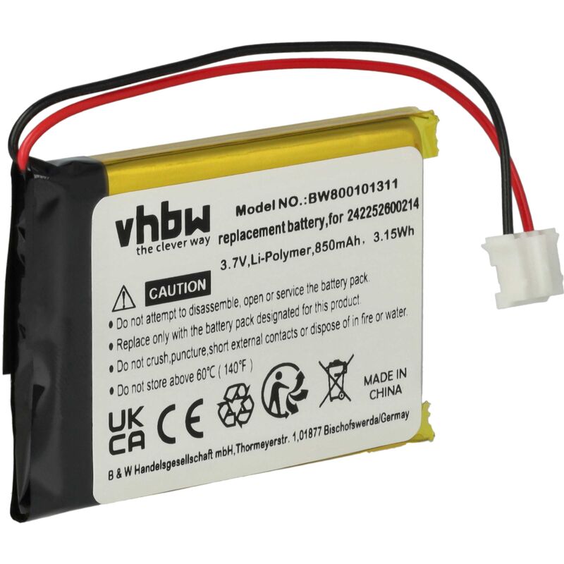 Akku kompatibel mit Philips Prestigo SRT9320, SRT9320/10 Fernbedienung Remote Control (850 mAh, 3,7 v, Li-Ion) - Ersatz für Philips 242252600214