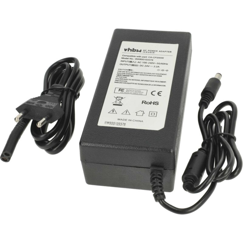 vhbw Netzteil kompatibel mit Vizio Soundbar VSB206, VSB207, VSB210 Soundbox - Ersatznetzstecker, 24V, 2,2A