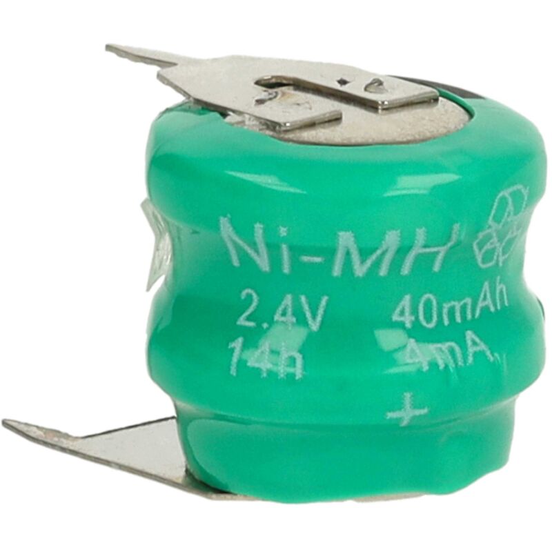 Vhbw - NiMH Ersatz Knopfzellen-Akku Typ V40H 3-Pins 40mAh 2,4V kompatibel mit Modellbau-Akkus, Solar-Leuchten uvm.