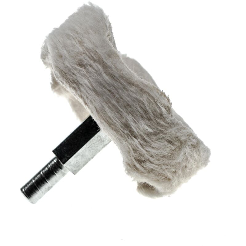 Vhbw - Polierscheibe mit Spanndorn für alle gängige Akku-Bohrmaschinen - Ersatzpad mit 5,1cm (2 Zoll) Durchmesser, cremefarben, Baumwolle