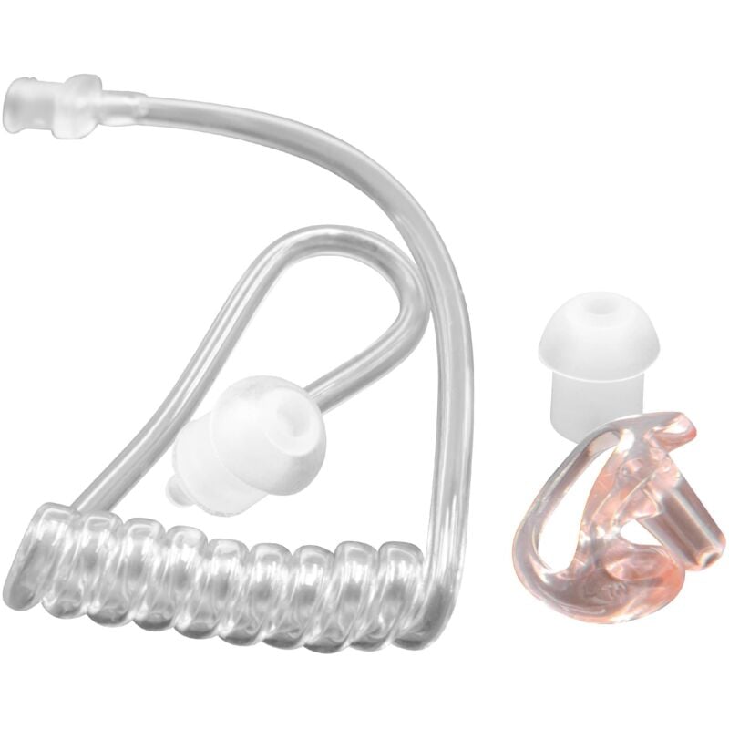 Vhbw - Security Schallschlauch Ohrhörer 2 x Ohrstöpsel, Ohreinsatz m transparent kompatibel mit Headset, Funkgerät - unauffällig, dezent, guter Halt