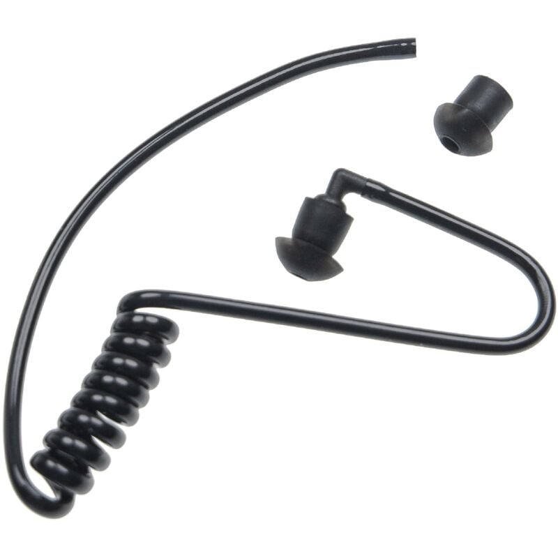 Vhbw - Security Schallschlauch Ohrhörer 2 x Ohrstöpsel, schwarz / transparent kompatibel mit Headset, Funkgerät - unauffällig, dezent, guter Halt