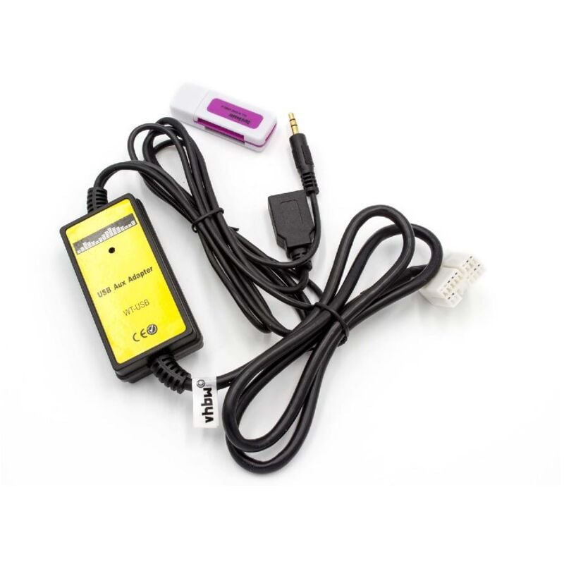 Aux usb Audio Adapter Kabel kfz Radio kompatibel mit Honda Bj. 2003-11 Element, Accord Auto, Autoradio - usb - Vhbw